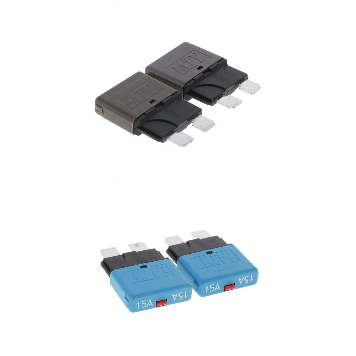 4 Pieces Automatic Resettable Fuse Auto Circuit Breaker Blade Blue & Brown