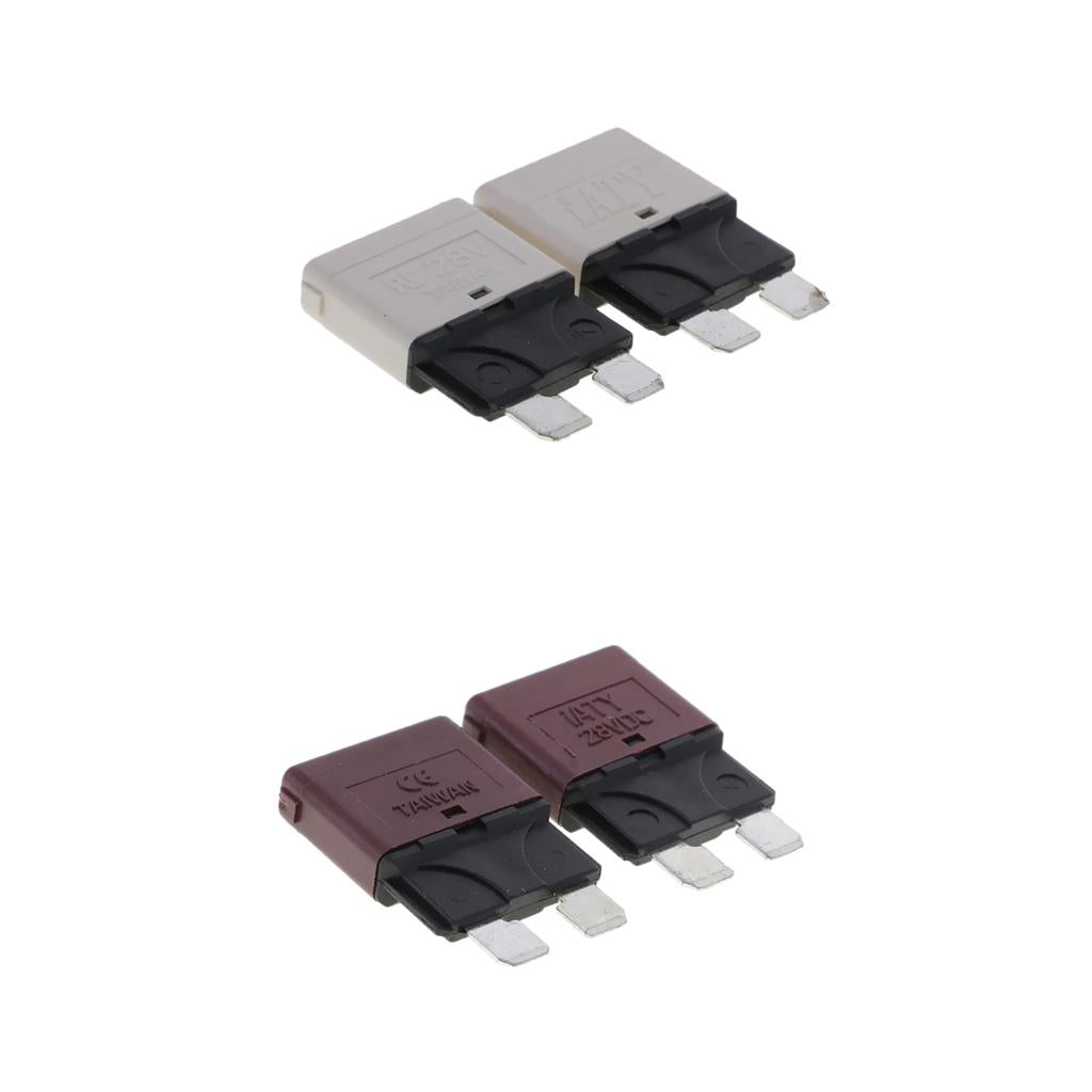 4 Pieces Automatic Resettable Fuse Auto Circuit Breaker Blade White & Brown