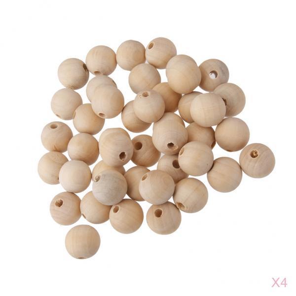 200pcs Unpainted Wooden Beads 20mm Spacer DIY Jewelry Making Findings Crafts
