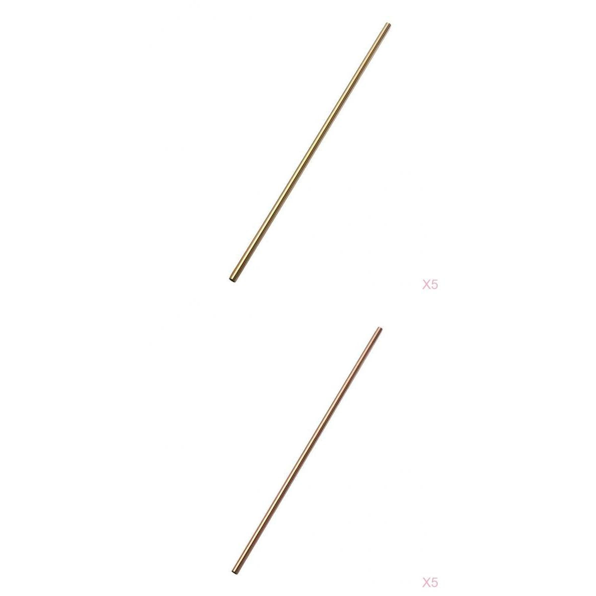 2 Pieces Straight Stainless Steel Cocktail Drinking Mixing Straw Set