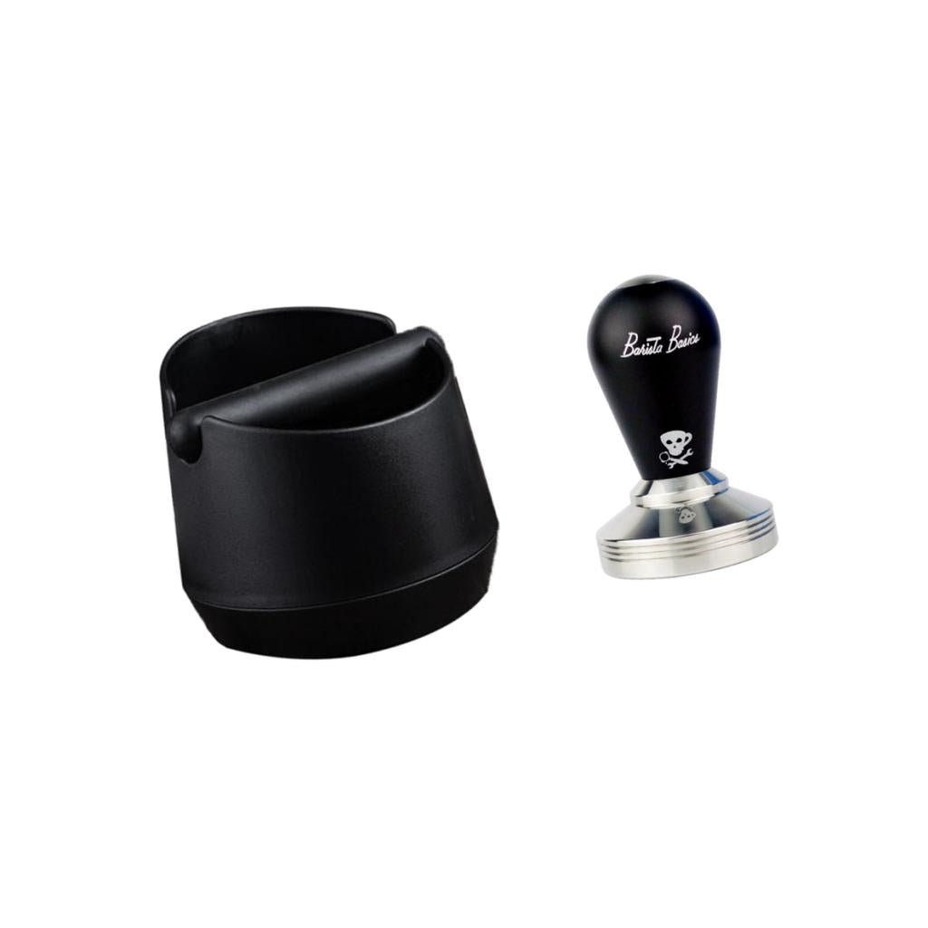 Coffee Knock Box with Handle Bucket Espresso Grinds Tamper Waste Bin Set