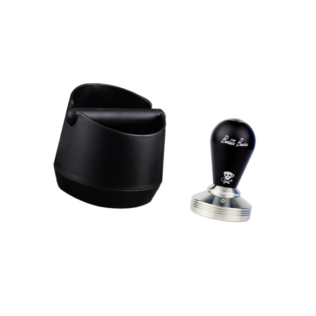 Coffee Knock Box with Handle Bucket Espresso Grinds Tamper Waste Bin Set
