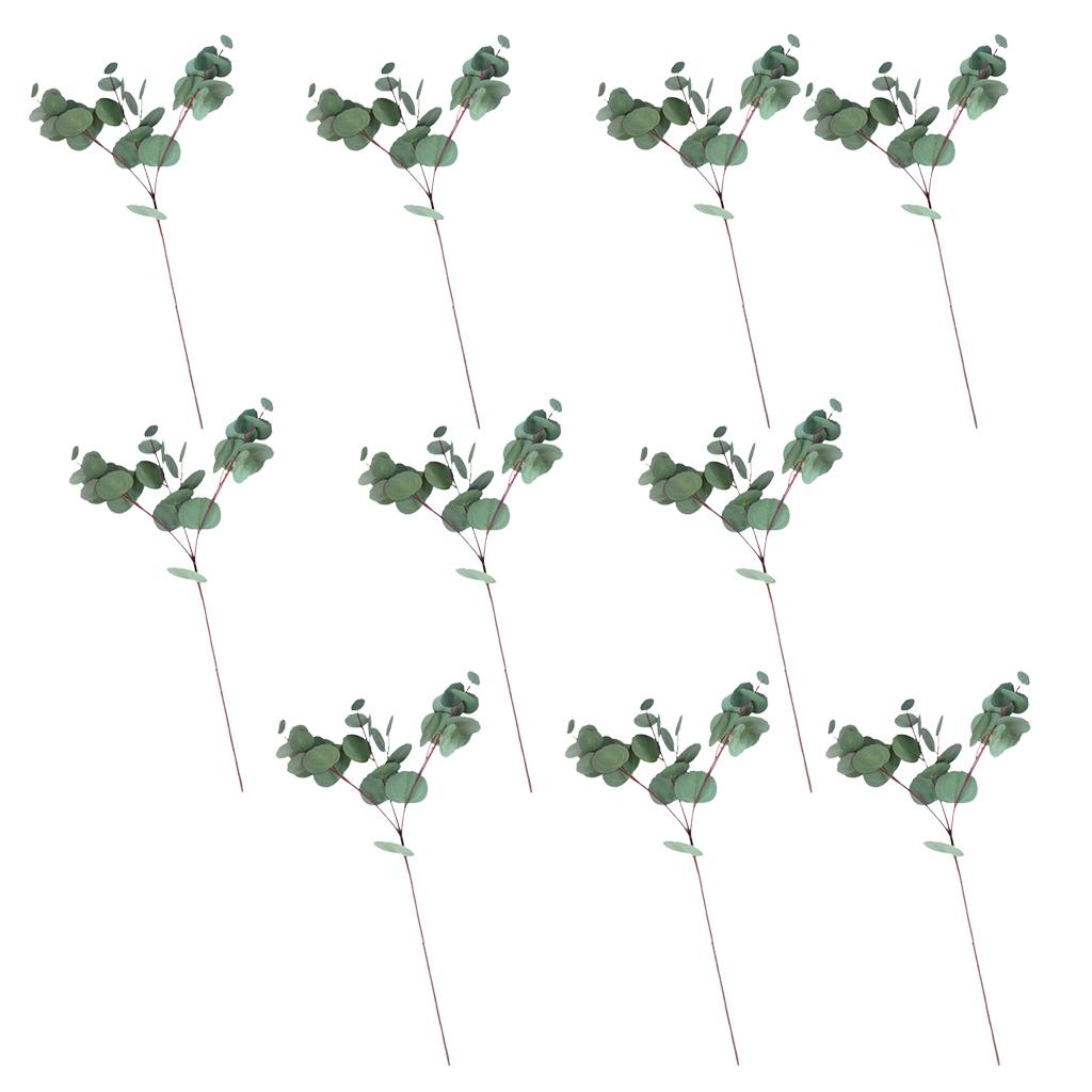 10x Single Branch Artificial Eucalyptus Leaves Simulation Leaves Home Decor