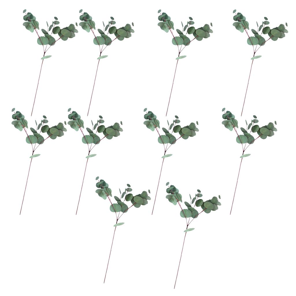 10x Single Branch Artificial Eucalyptus Leaves Simulation Leaves Home Decor