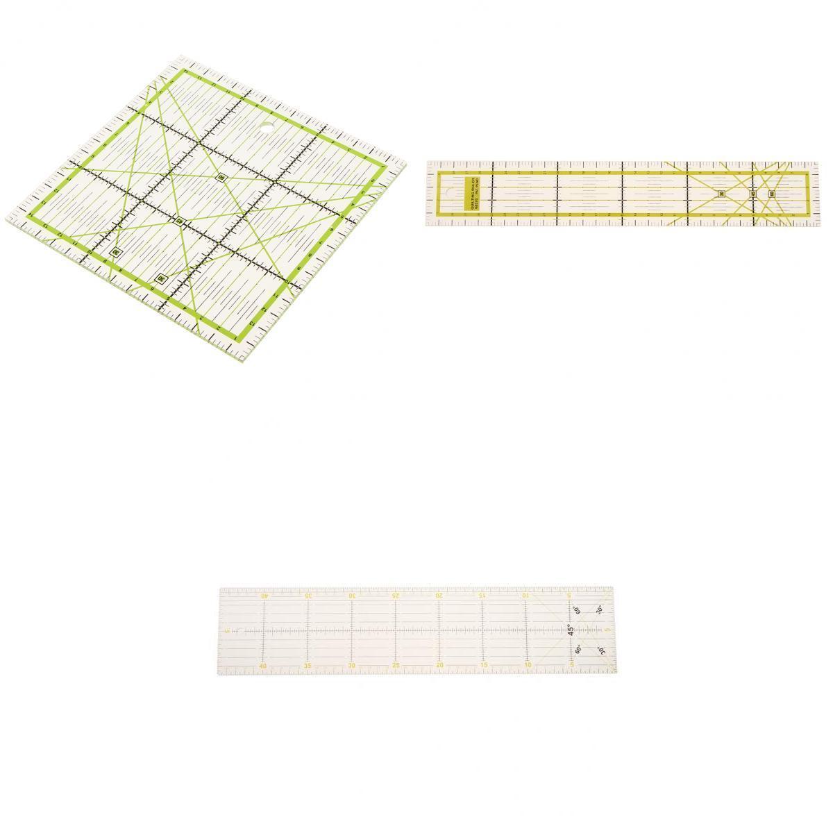 3pcs Square Rectangle Quilting Template Patchwork Tailor Sewing Rulers