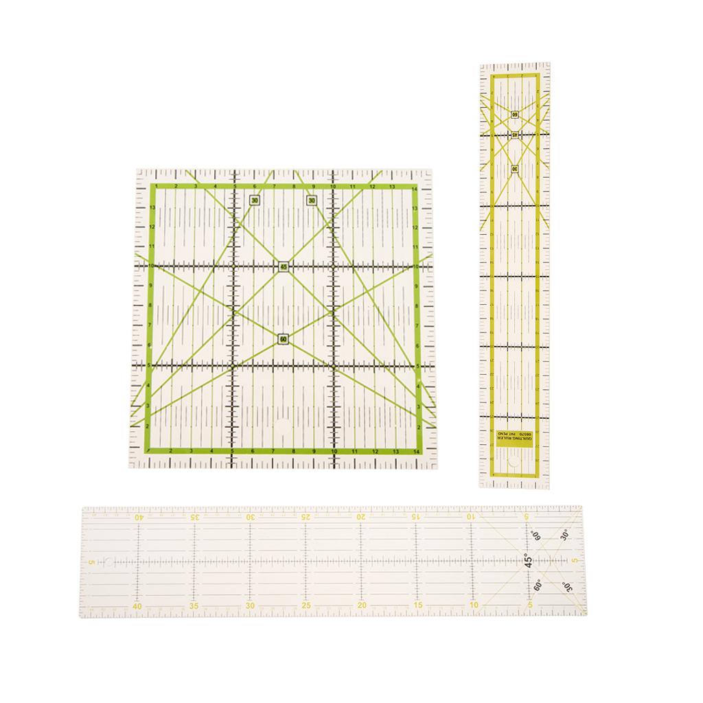 3pcs Square Rectangle Quilting Template Patchwork Tailor Sewing Rulers