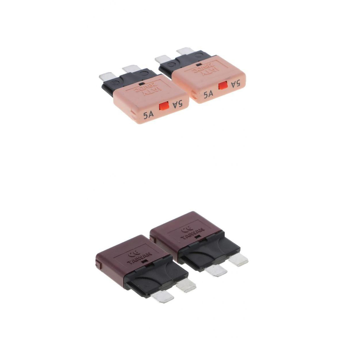 4Pcs 28V 10A+5A Auto Car Truck Boat Mini Blade Fuses Manual Circuit Breaker