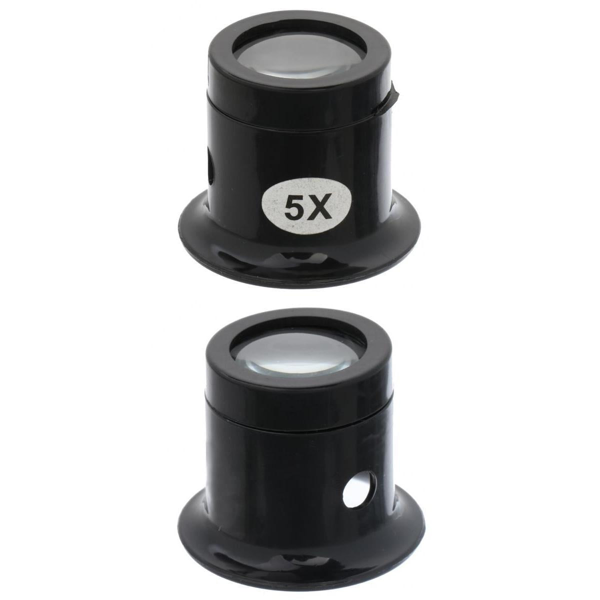 2pcs Watch Repair Eye Magnifier Loupe 10X 5X Jeweler Loupe Magnifing Tools
