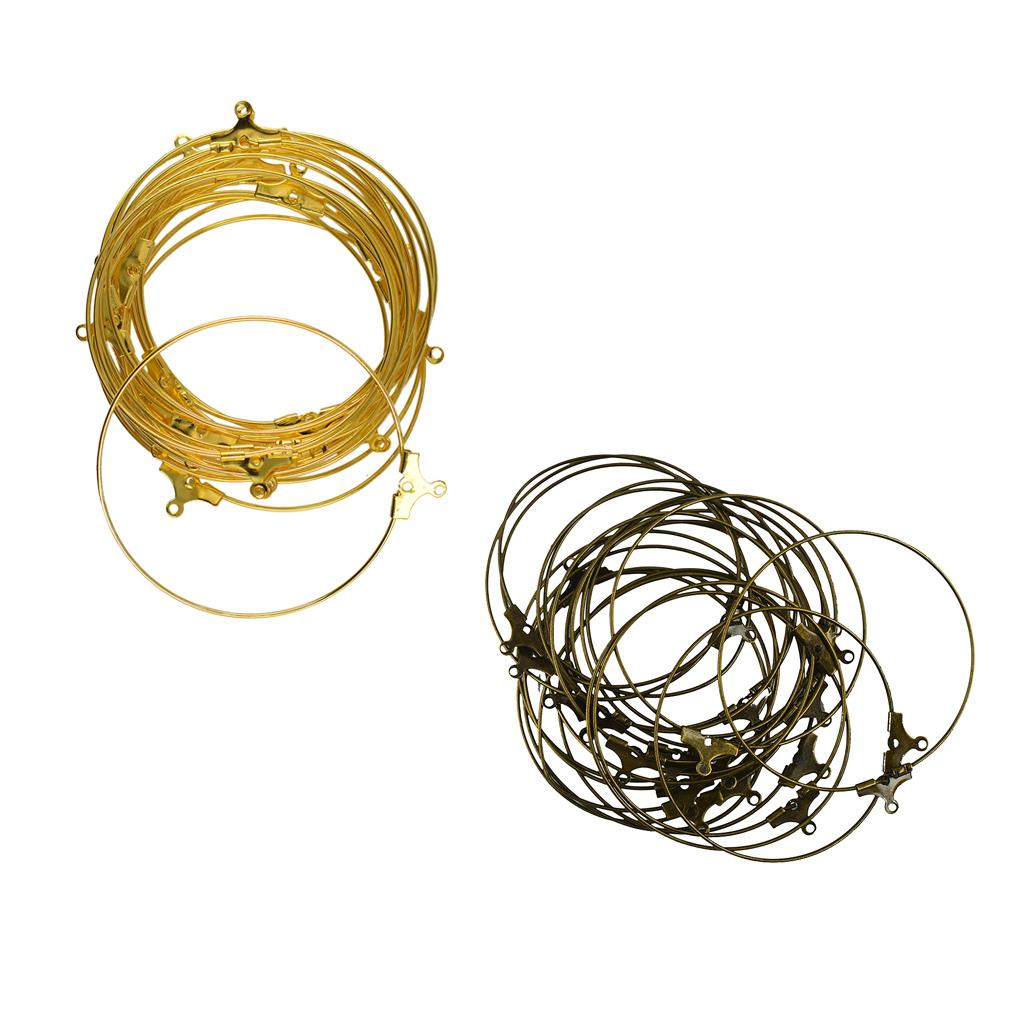 40pcs Beading Hoop Loop Earring Ear Wire Jewelry Making Findings Bronze Gold