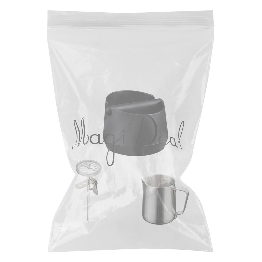 350ml Stainless Coffee Frothing Jug with Scale + Thermometer + Knock Box