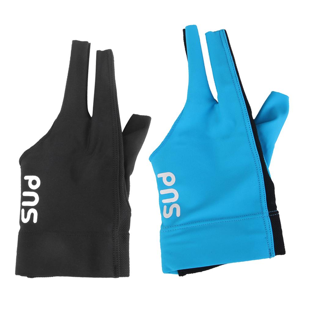 2 Pieces Left Hand Three Finger Spandex Pool Snooker Billiard Cue Glove