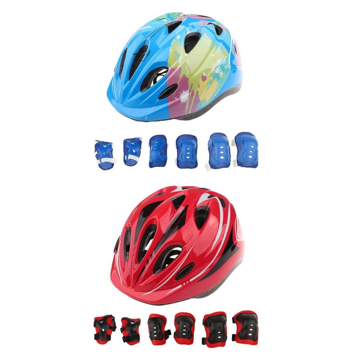 2 Sets Kids Roller Skating Skateboard Helmet Knee Elbow Pad Wrist Guard