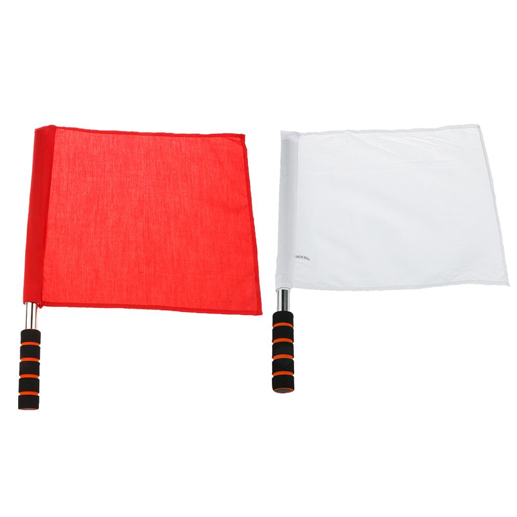 2 Pieces Referee Football Soccer Hocky Lineman Flag Competition Hand Flag