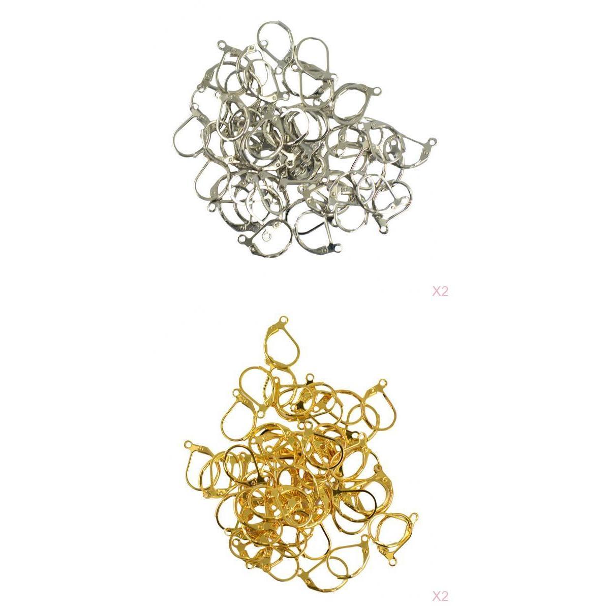 200 Pieces French Leverback Earring Findings Earwire Hooks Open Loop DIY