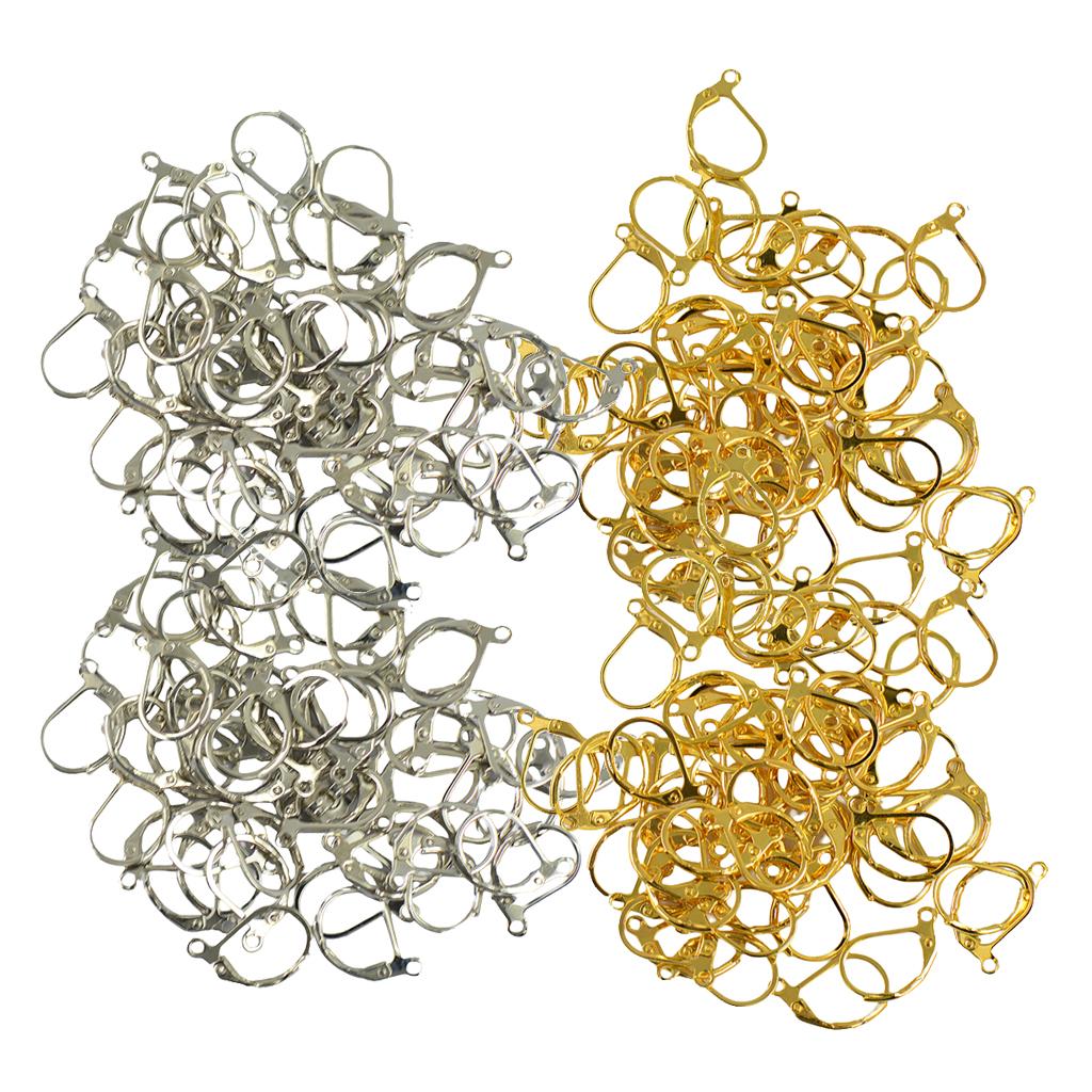 200 Pieces French Leverback Earring Findings Earwire Hooks Open Loop DIY
