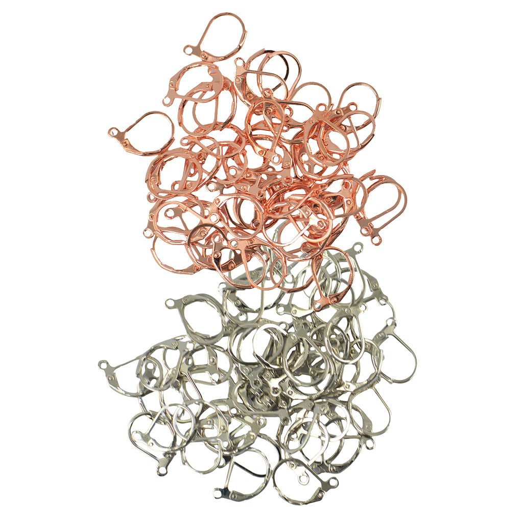 100 Pieces French Leverback Earwire Hooks with Open Loop DIY Making Craft