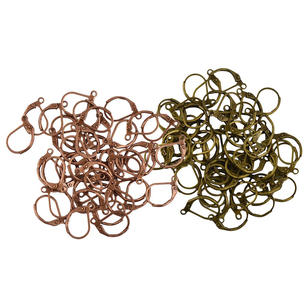 100 Pieces French Earring Hook Ear Wire Lever Back Open Loop DIY Findings