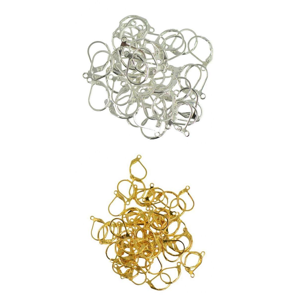 100 Piece Brass French Earring Hook Lever Back Earwires Findings DIY Craft