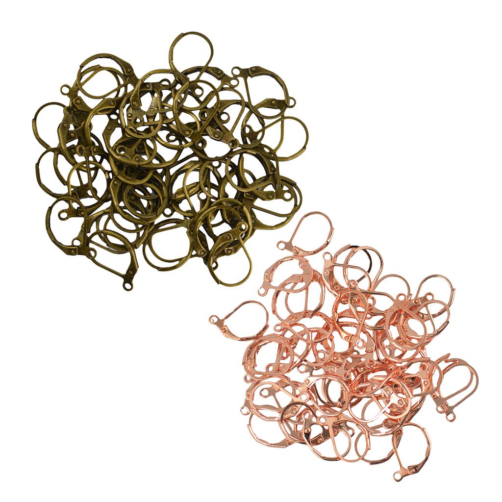 100 Piece Brass Earring Components Lever Back Hoop Earrings Jewelry Design