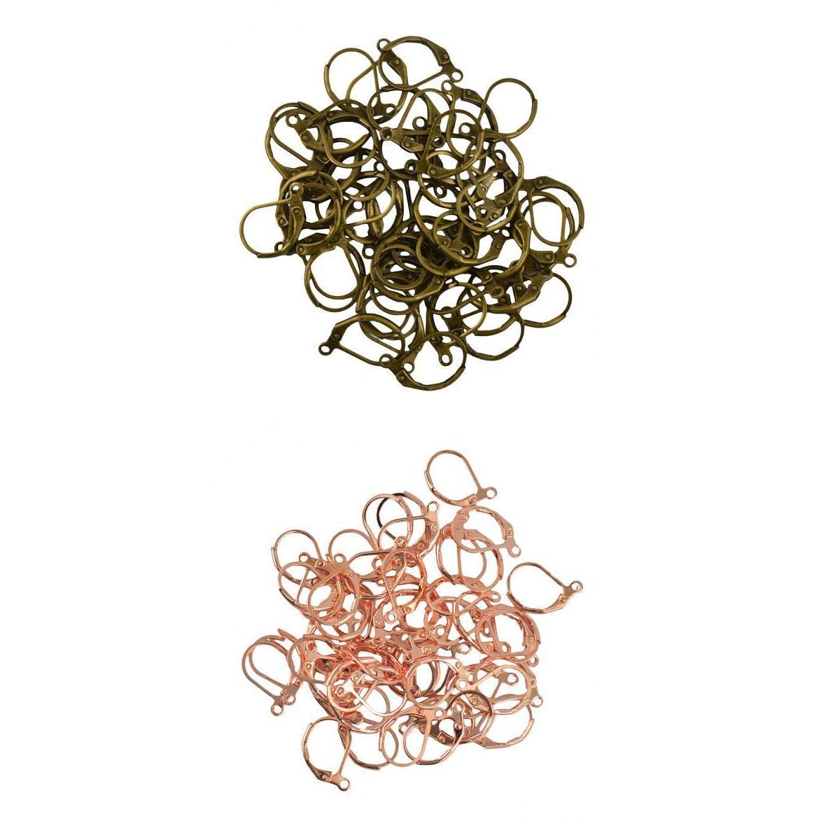 100 Piece Brass Earring Components Lever Back Hoop Earrings Jewelry Design