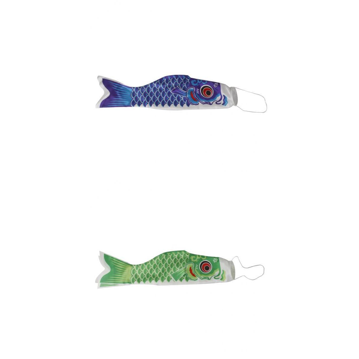 70cm Japanese Windsock Carp Flag Koinobori Sailfish Wind Streamer Blue+Green