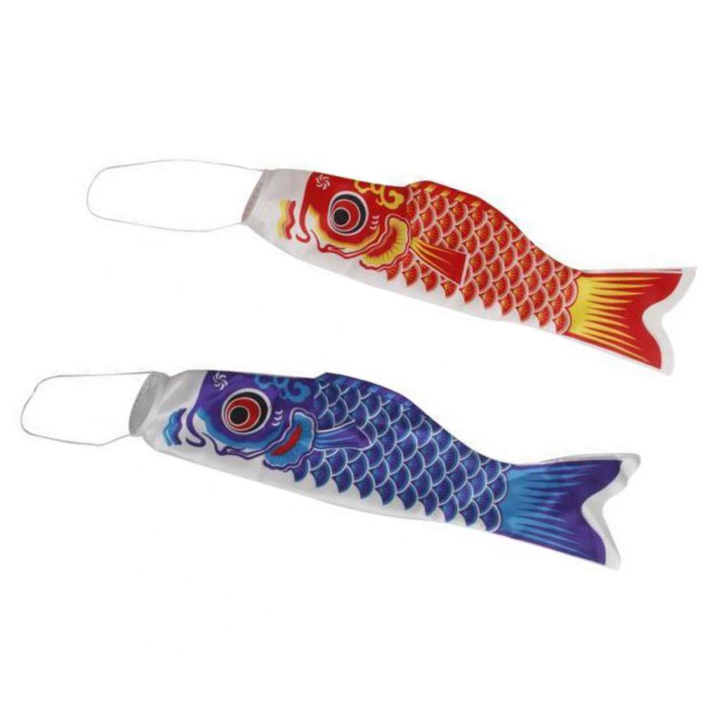 70cm Japanese Windsock Carp Flag Koinobori Sailfish Wind Streamer Red + Blue