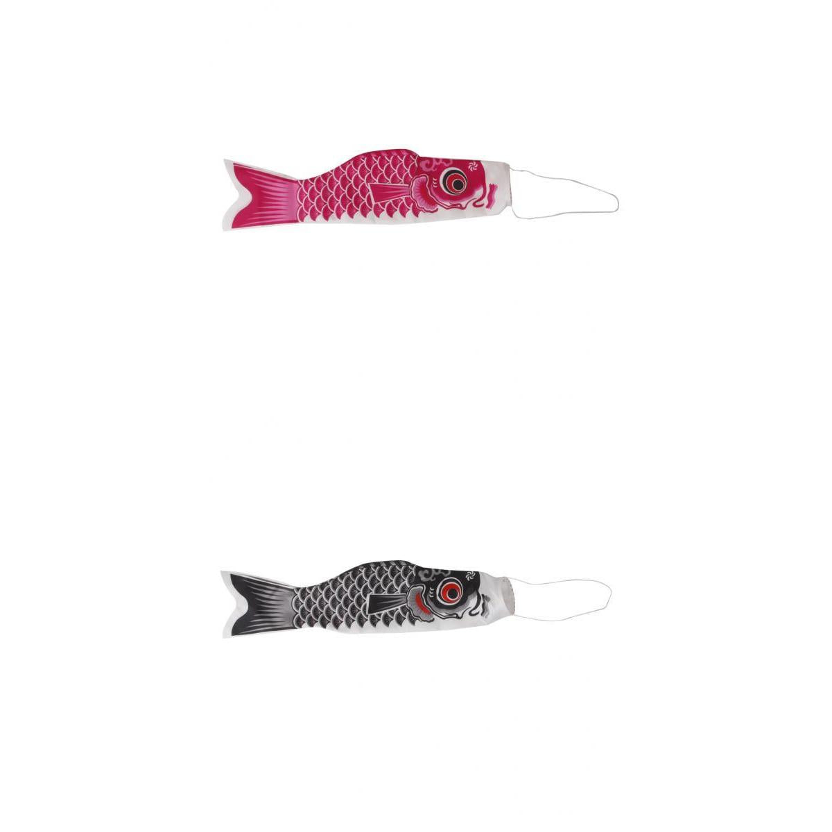 70cm Japanese Windsock Carp Flag Koinobori Sailfish Wind Streamer Black+Pink