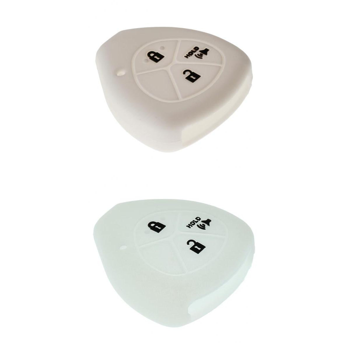 2 Pieces White Luminous Car Key Case Shell Protector Silicone for