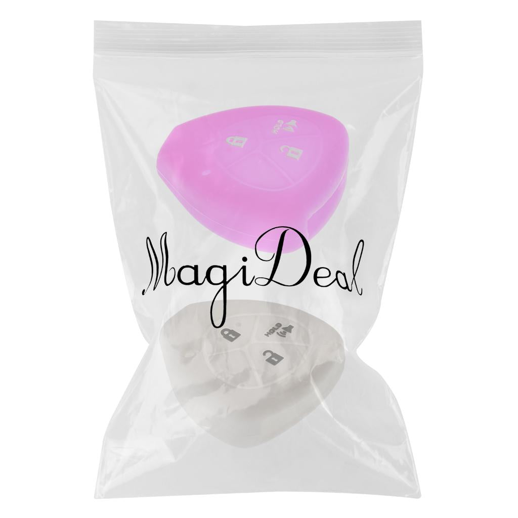 2 Pieces White Purple Car Key Case Shell Protector Silicone for