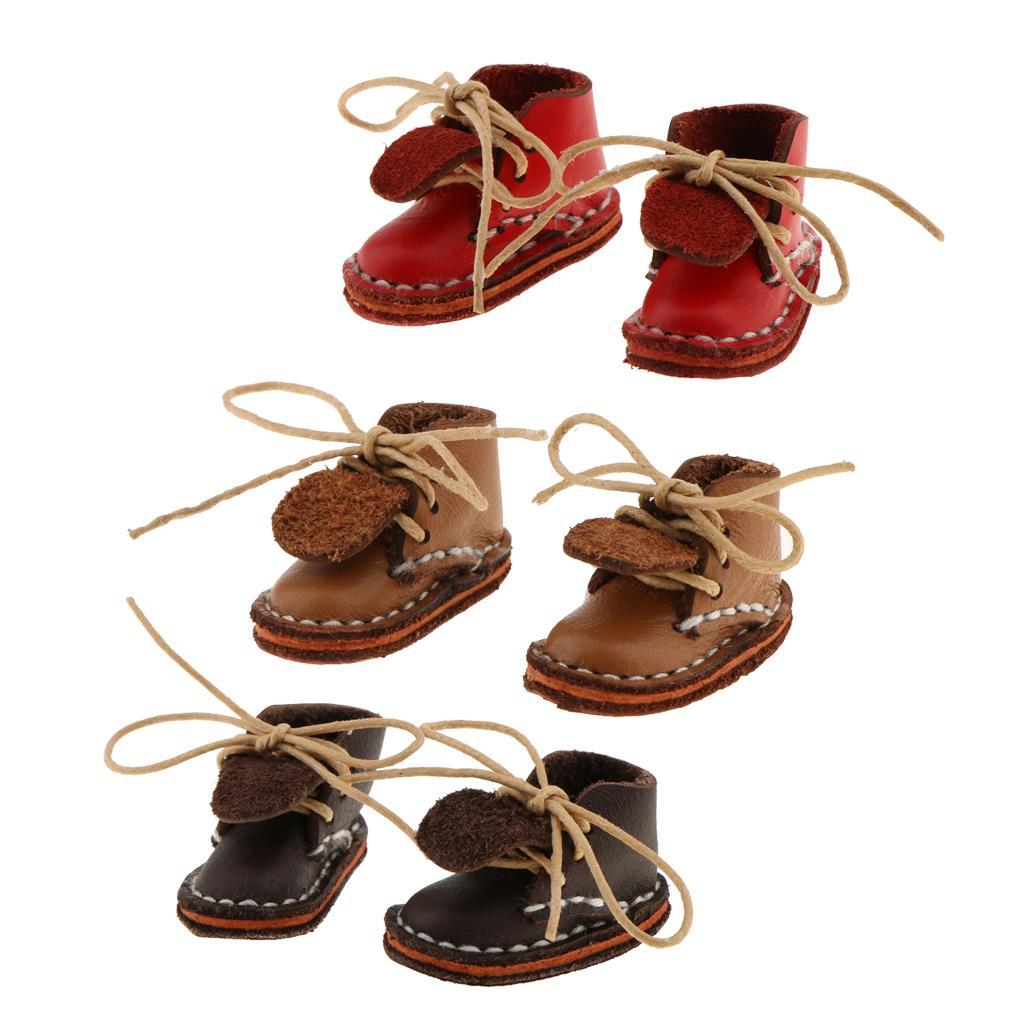 3 Pairs of Fashion Lace up Ankle Boots Shoes for 12'' Blythe Doll Clothes