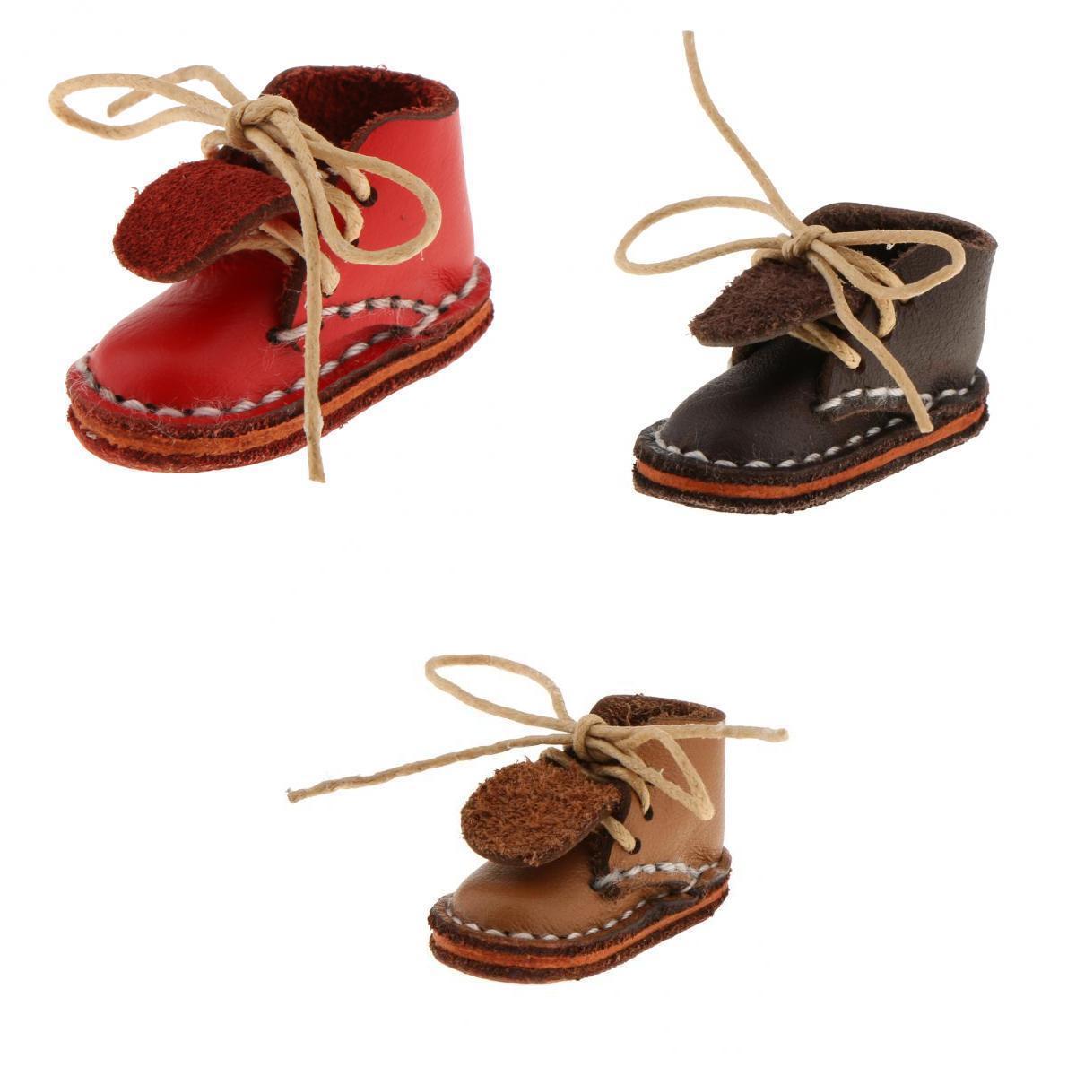 3 Pairs of Fashion Lace up Ankle Boots Shoes for 12'' Blythe Doll Clothes