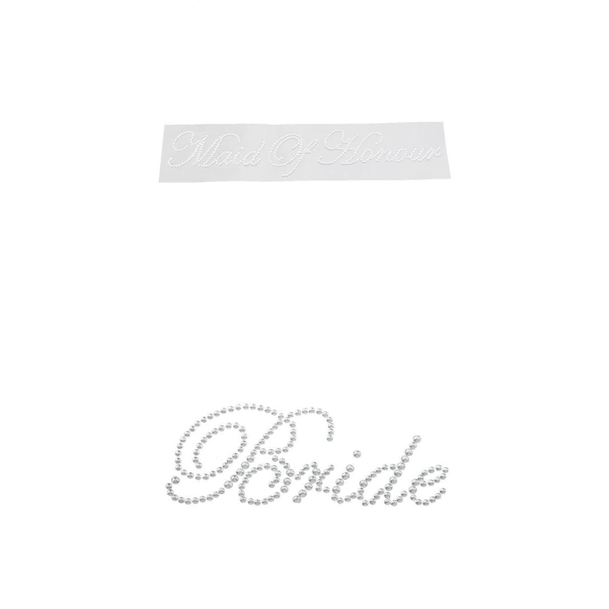 2x Clear Bride" Sticker Maid of Honour Decals Wedding Party DIY Craft Decor"