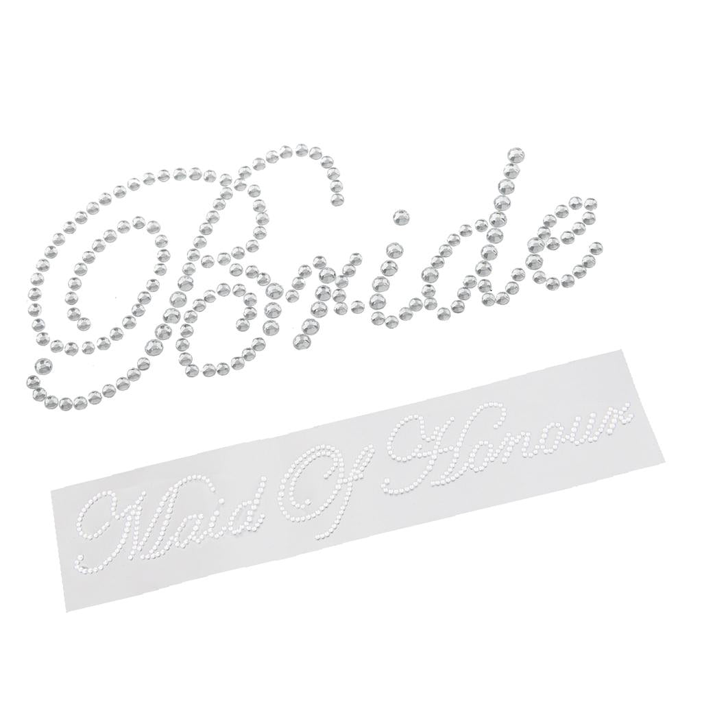 2x Clear Bride" Sticker Maid of Honour Decals Wedding Party DIY Craft Decor"