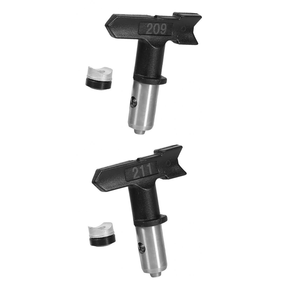 2Pieces Durable Black Airless Spray Tip Nozzle For Paint Sprayer 209&211