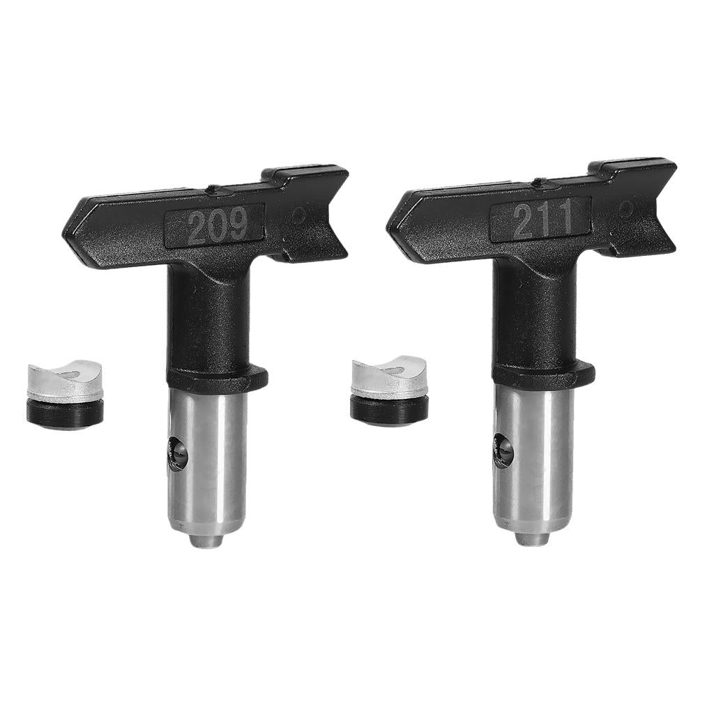 2Pieces Durable Black Airless Spray Tip Nozzle For Paint Sprayer 209&211