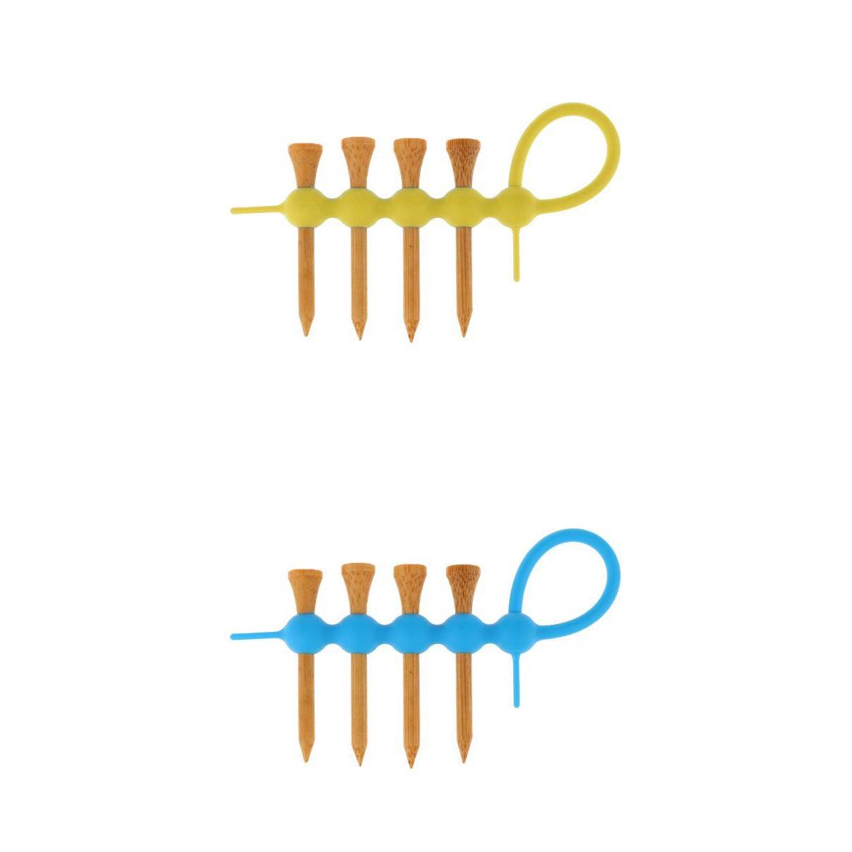 2 Pcs Mini Golf Tee Holder and 8 Pieces 55mm Wood Golf Tees Set