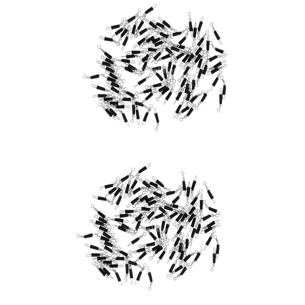 200pcs Fishing Swivels Line Connector Quick Change Rolling Swivels Steel M L