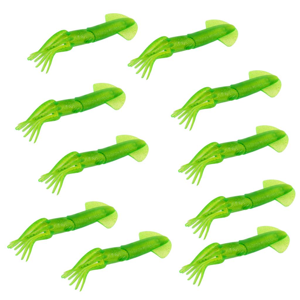 10Pcs Soft Baits Squid Octopus Skirt Fishing Lure Jigging Bait Hoochie 22cm