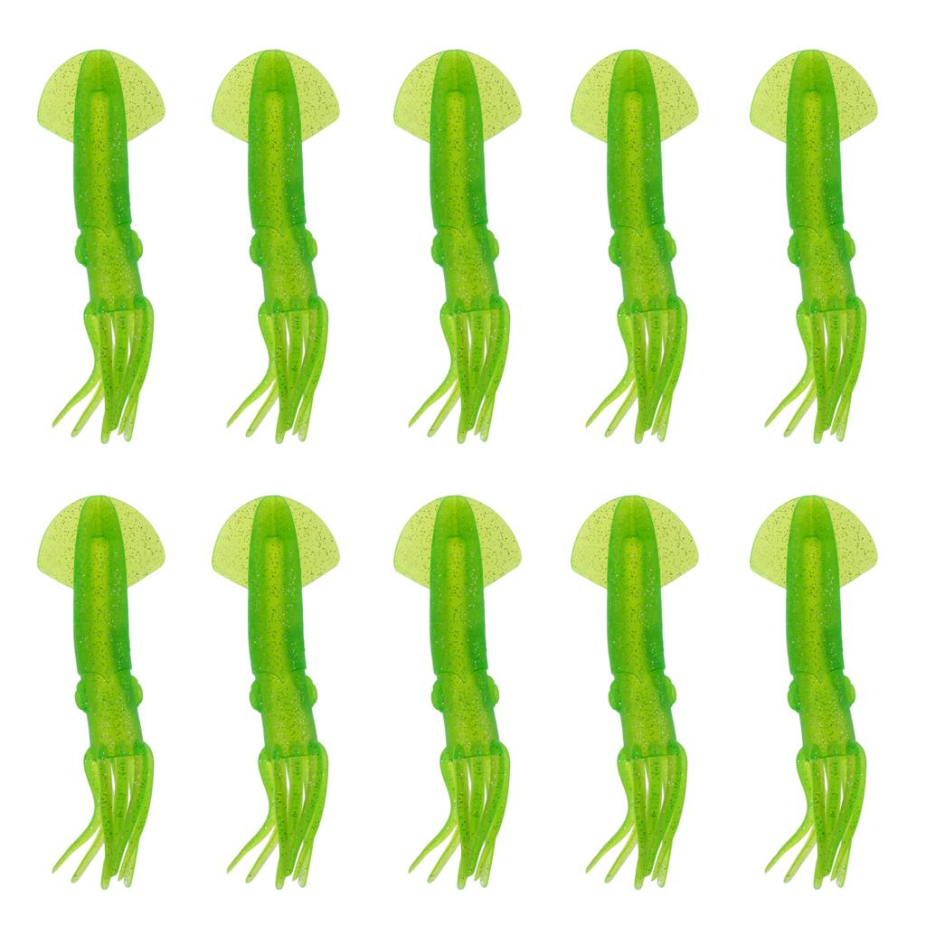 10Pcs Soft Baits Squid Octopus Skirt Fishing Lure Jigging Bait Hoochie 22cm