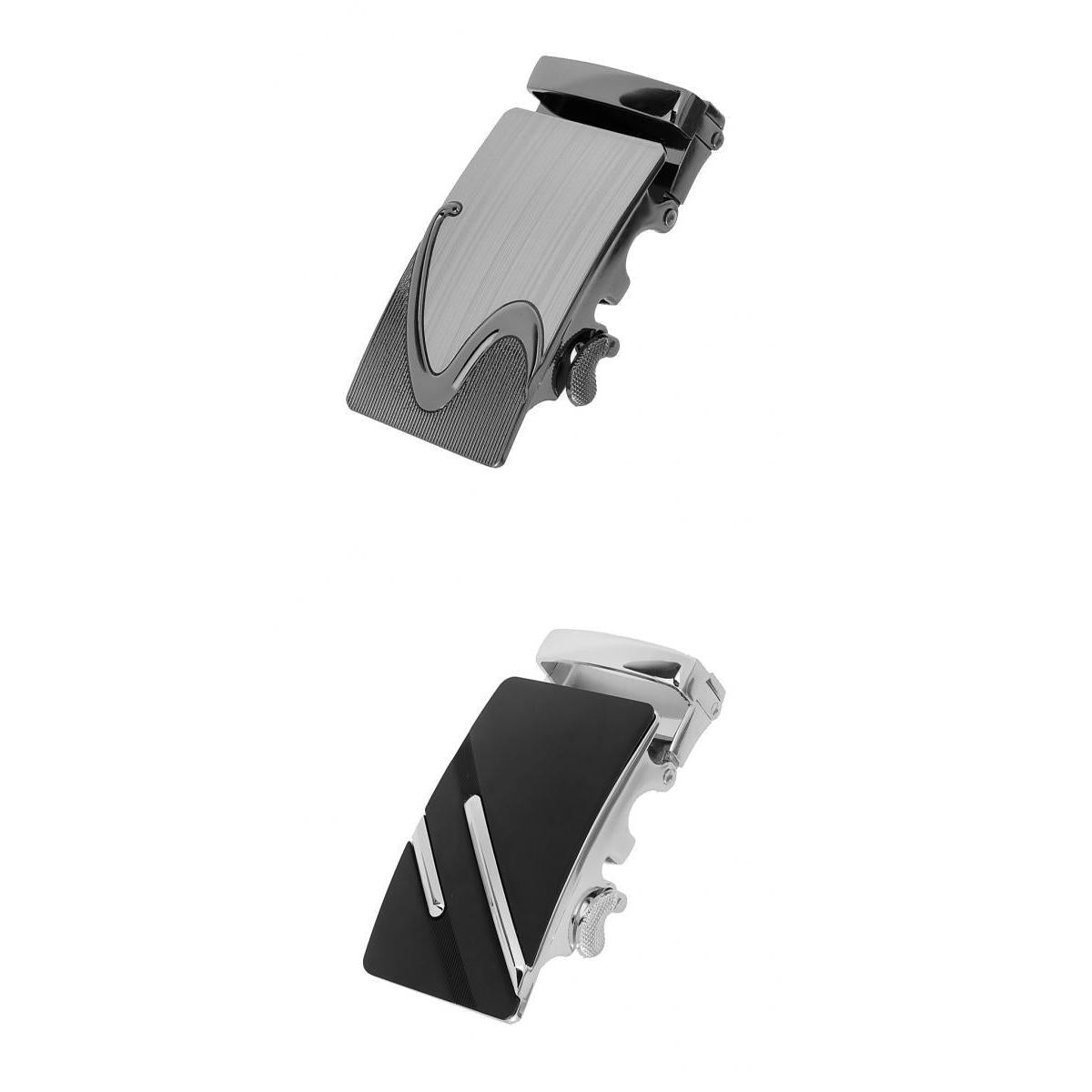 2Pc Men Fashion Automatic Ratchet Belt Buckle for Leather Belt