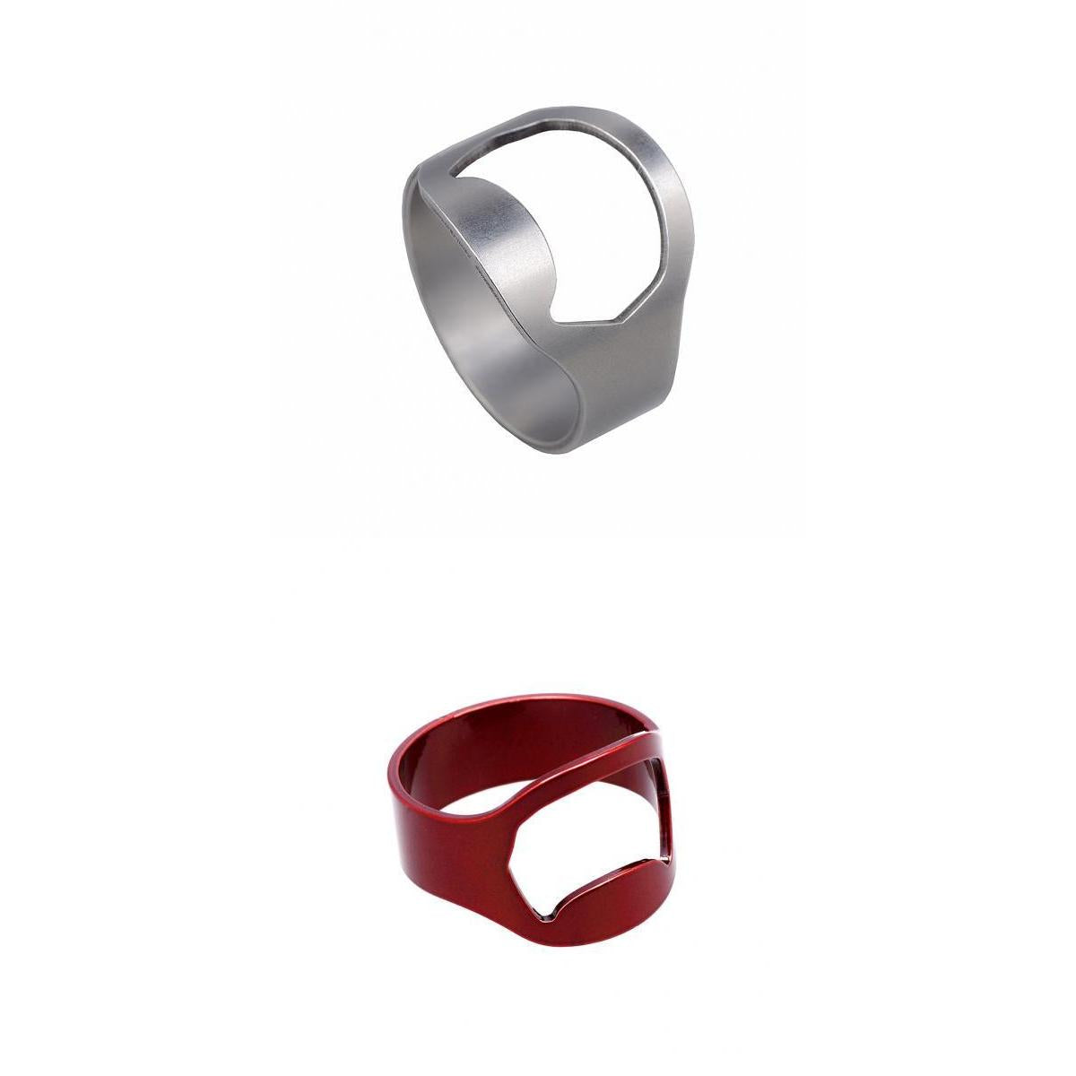 2Pieces Men Stainless Steel Beer Bar Bottle Opener Ring Bike Ring for Home