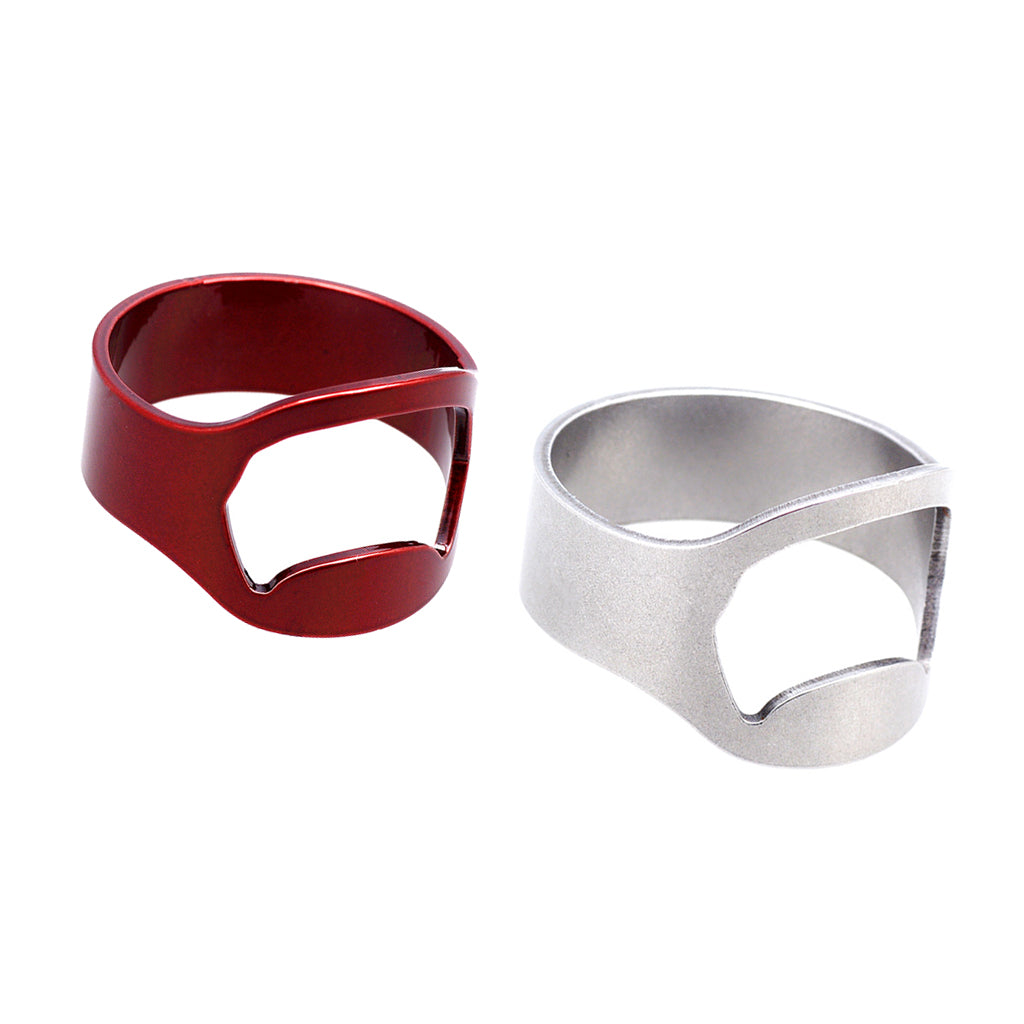2Pieces Men Stainless Steel Beer Bar Bottle Opener Ring Bike Ring for Home