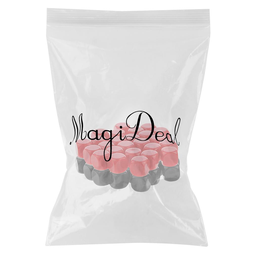 50 Pieces Opaque Blank Six Sided Dice D6 for D&D RPG Gaming Red and Black