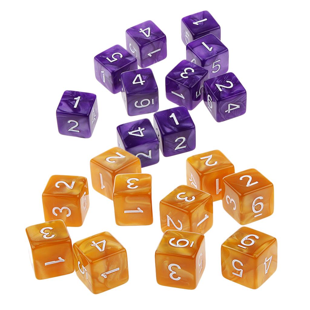 20Piece Six Sided Dice D6 for Playing D&D RPG Party Game Coffee and Purple