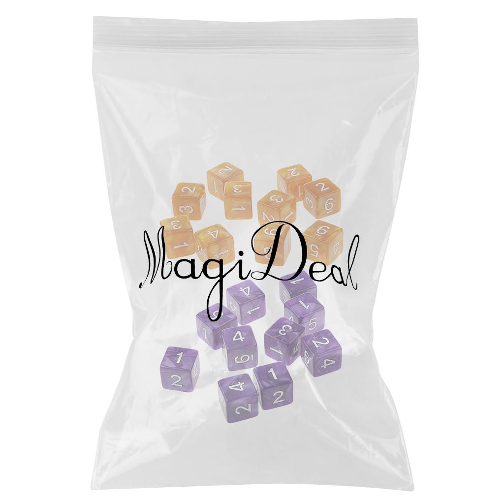 20Piece Six Sided Dice D6 for Playing D&D RPG Party Game Coffee and Purple