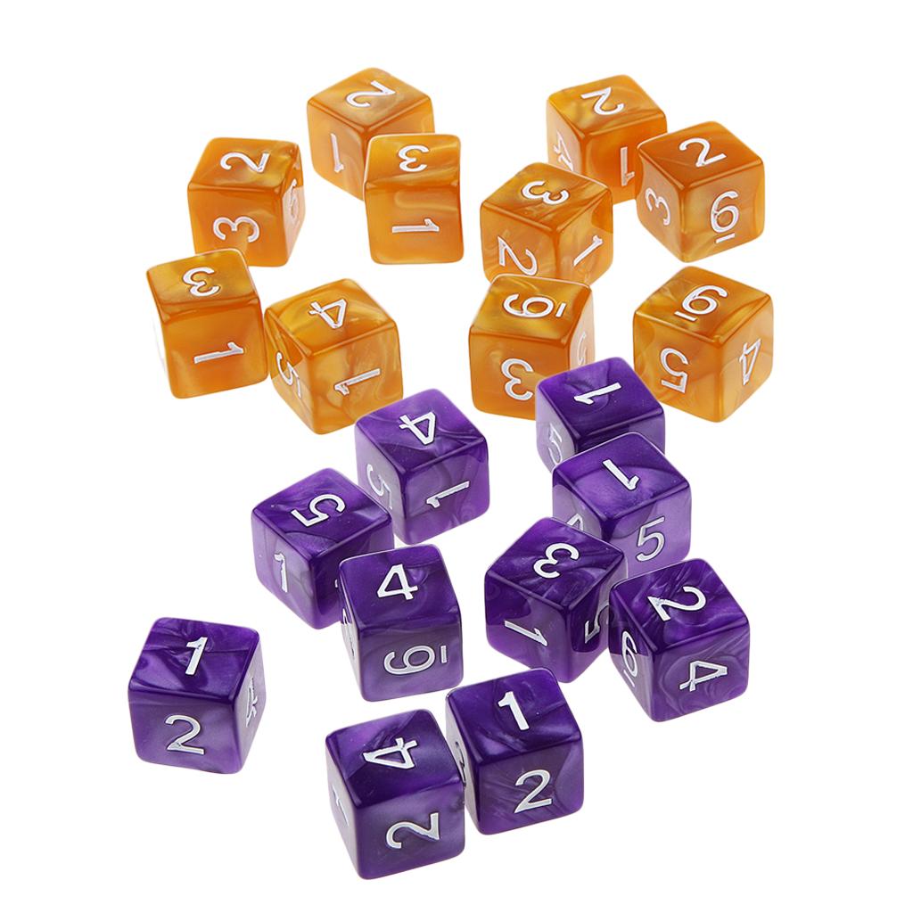20Piece Six Sided Dice D6 for Playing D&D RPG Party Game Coffee and Purple