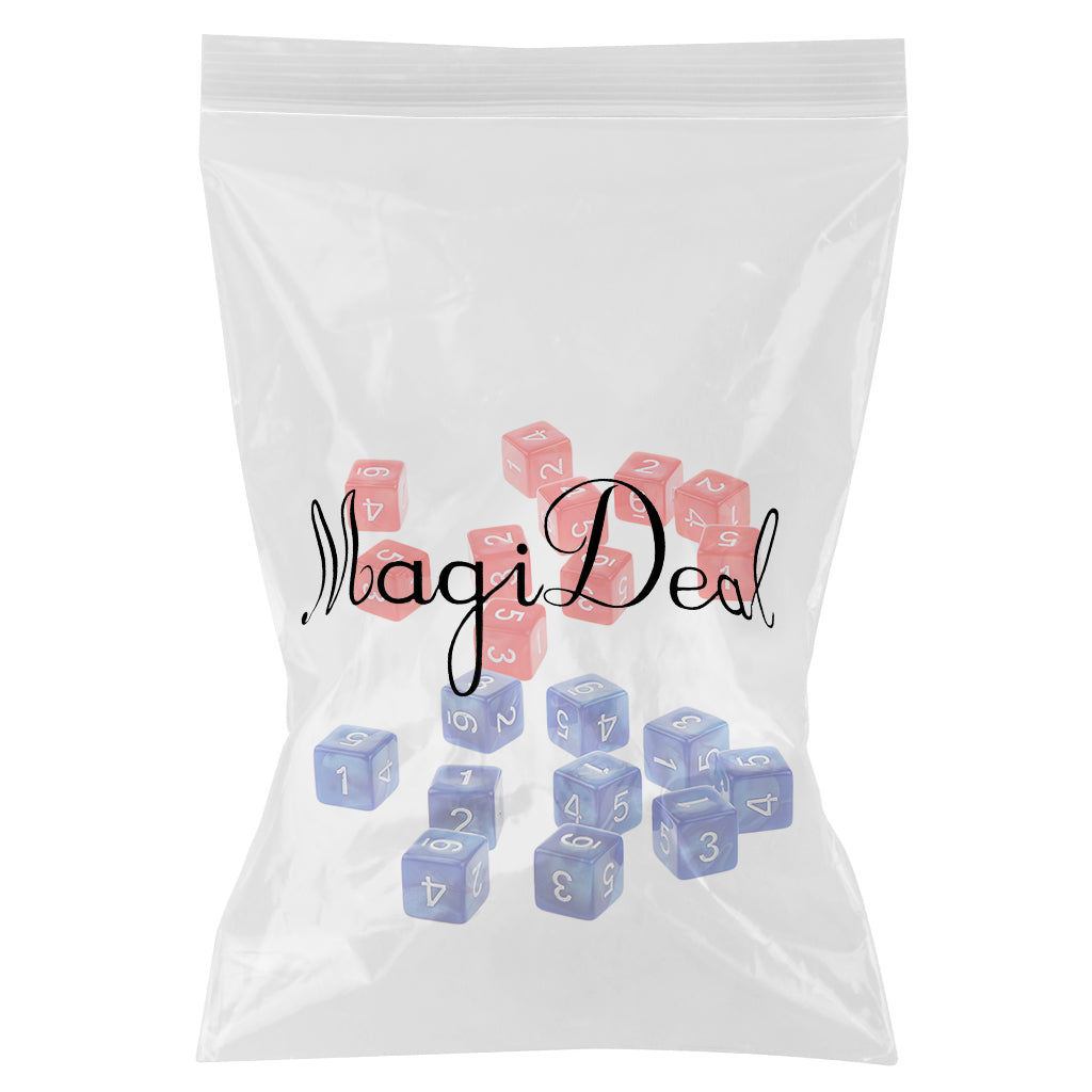 20Piece Six Sided Dice D6 for Playing D&D RPG Party Game Blue and Red