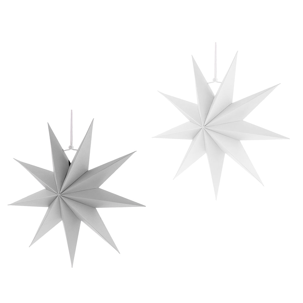 2x Large 3D Paper 9-Point Star Wedding Party Hanging Decor Ceiling Ornaments