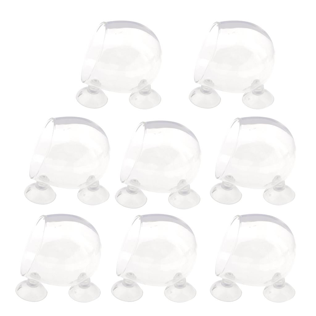 8Pcs Aquatic Plant Crystal Glass Cup Pot for Aquarium Fish Tank Plant Holder
