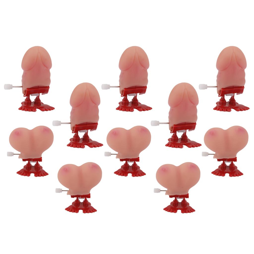 10x Novelty Boob Willy Shaped Wind Up Toy Hen Bachelorette Party Supplies